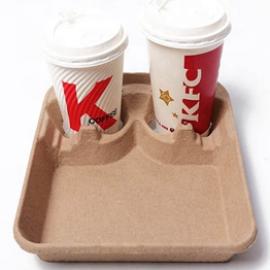 Two cup carrier with tray